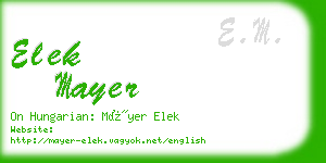 elek mayer business card